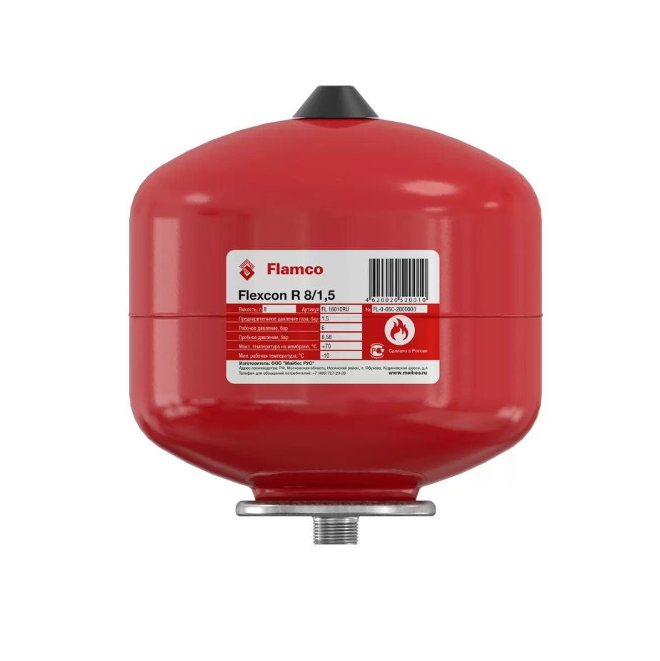 Расширительный бак теплоснабжение/холодоснабжение Flexcon R 8/1,5 - 6 bar Flamco