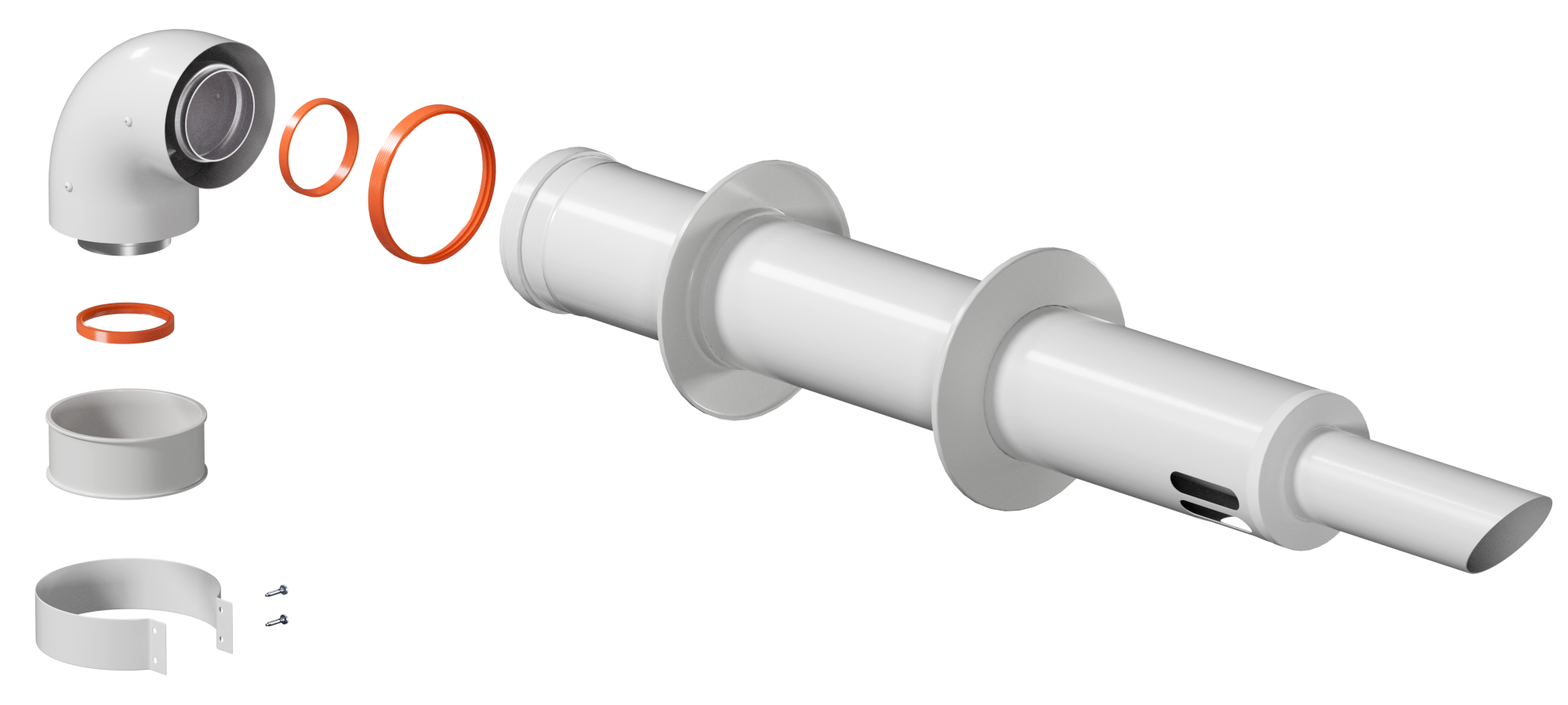 Комплект дымохода АНТИЛЕД D60/100 L1000 мм (рабочая длина 750мм) (Ariston) косой стальной наконечник KRATS